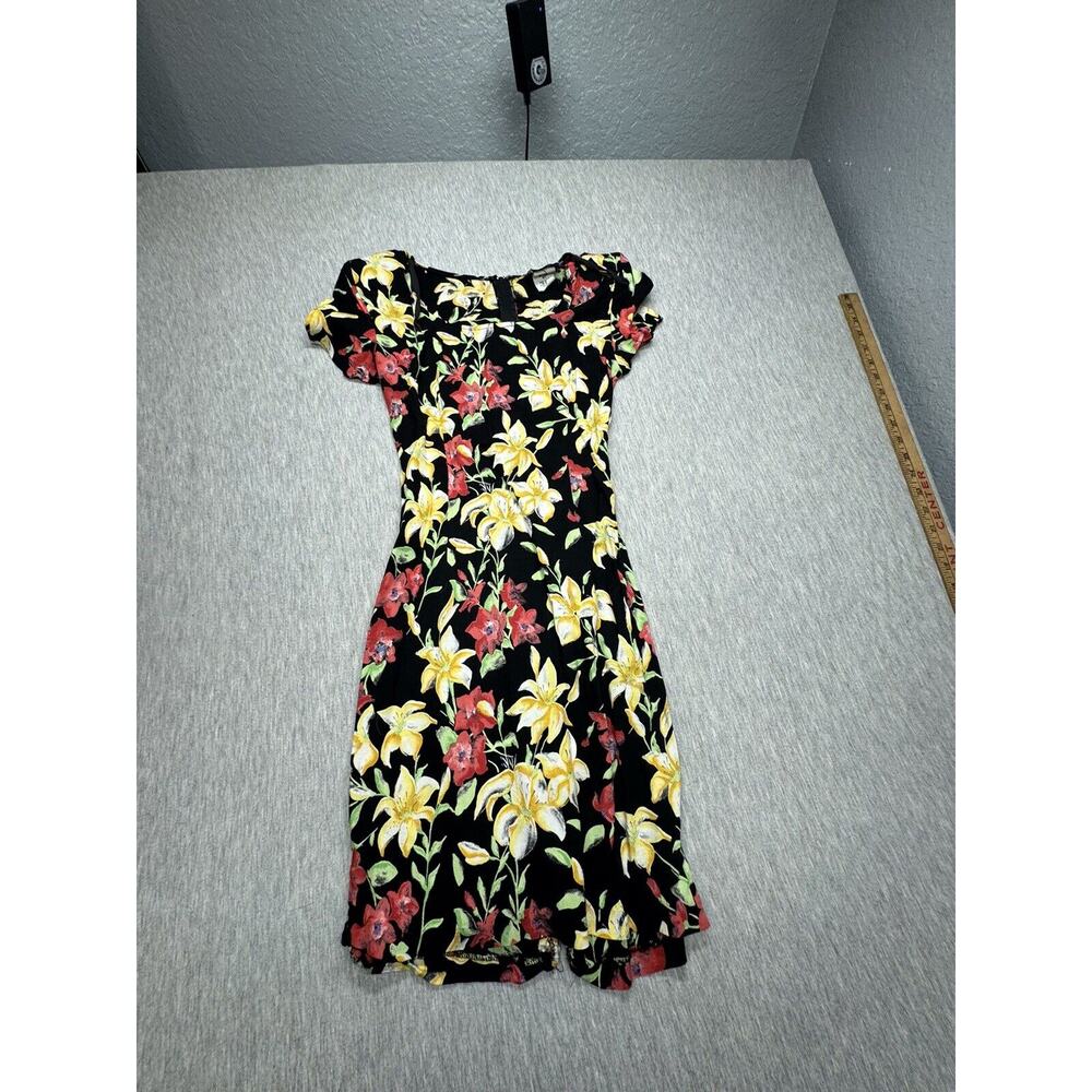 Vintage 80/90s Nu Oz Floral Wrap Dress Size 3/4 Y2K‎